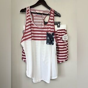 NWT Magellan Outdoors Americana Flag Tank & Shorts Set XL/XXL Fish Lake July 4th